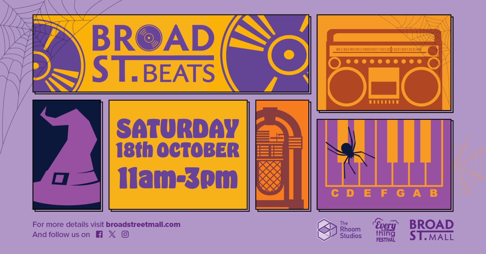 Broad Street Beats poster with cobwebs